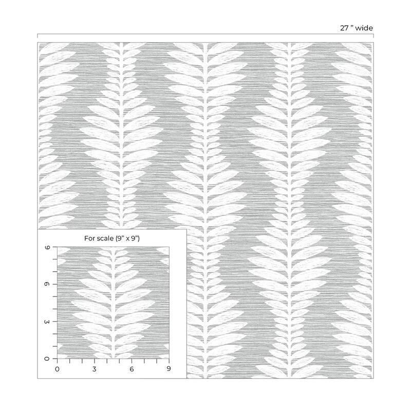 Lillian August Carina Leaf Ogee Embossed Vinyl Unpasted Wallpaper
