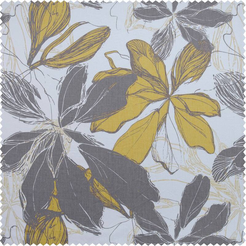 Exclusive Fabrics Sunny Day Gold Printed Cotton Tie-Up Window Shade (1 Panel) - 46 X 63