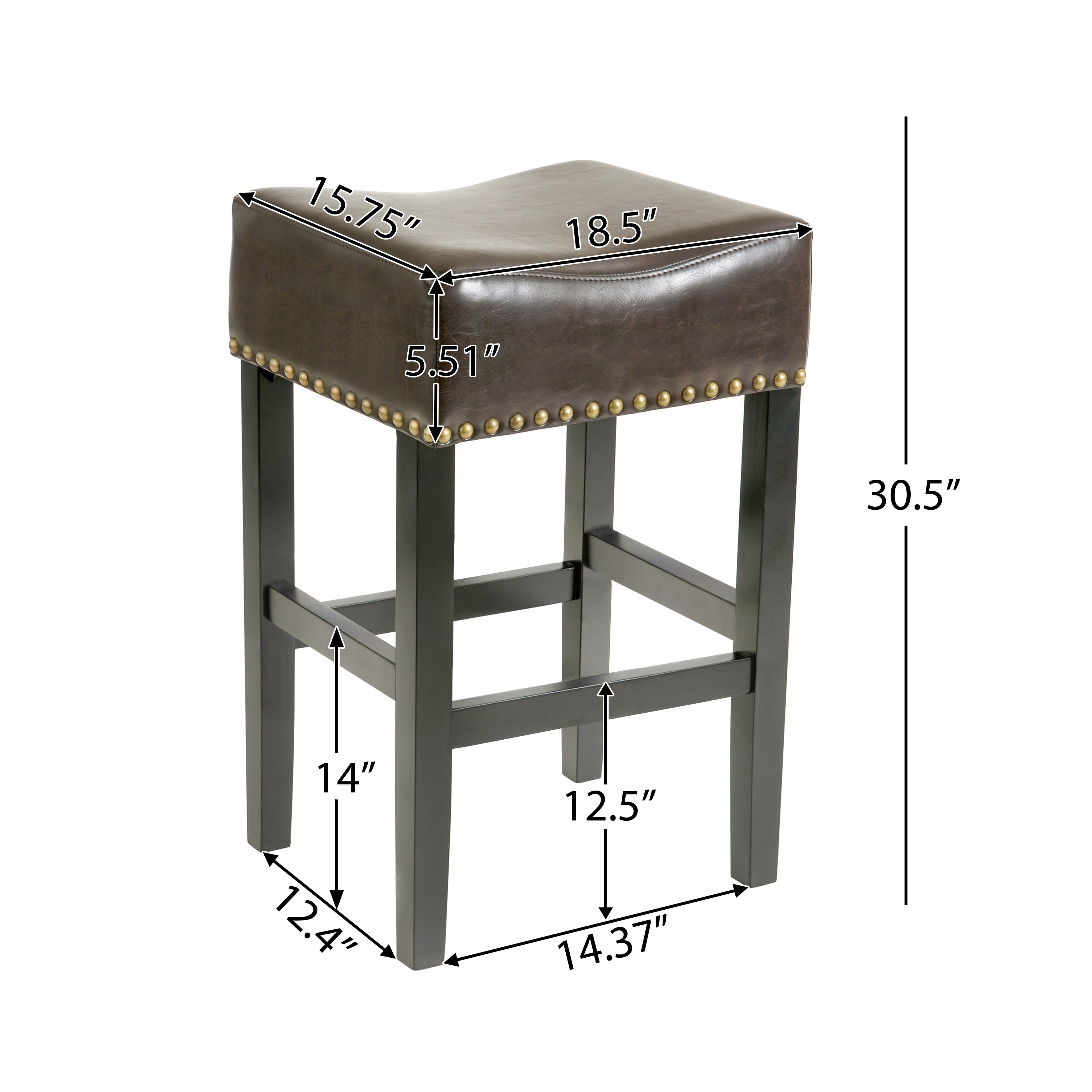 30-inch Backless Brown Faux Leather Counter Stool (Set of 2)
