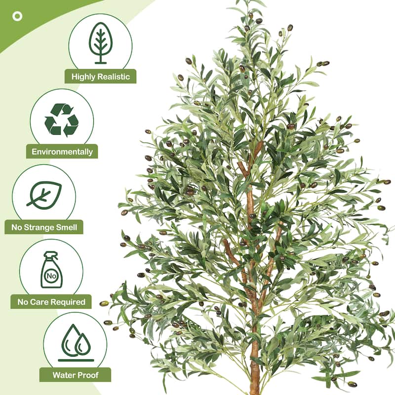 Artificial Plant Olive Tree Faux Plant for Home Decor Indoor Outdoor Office