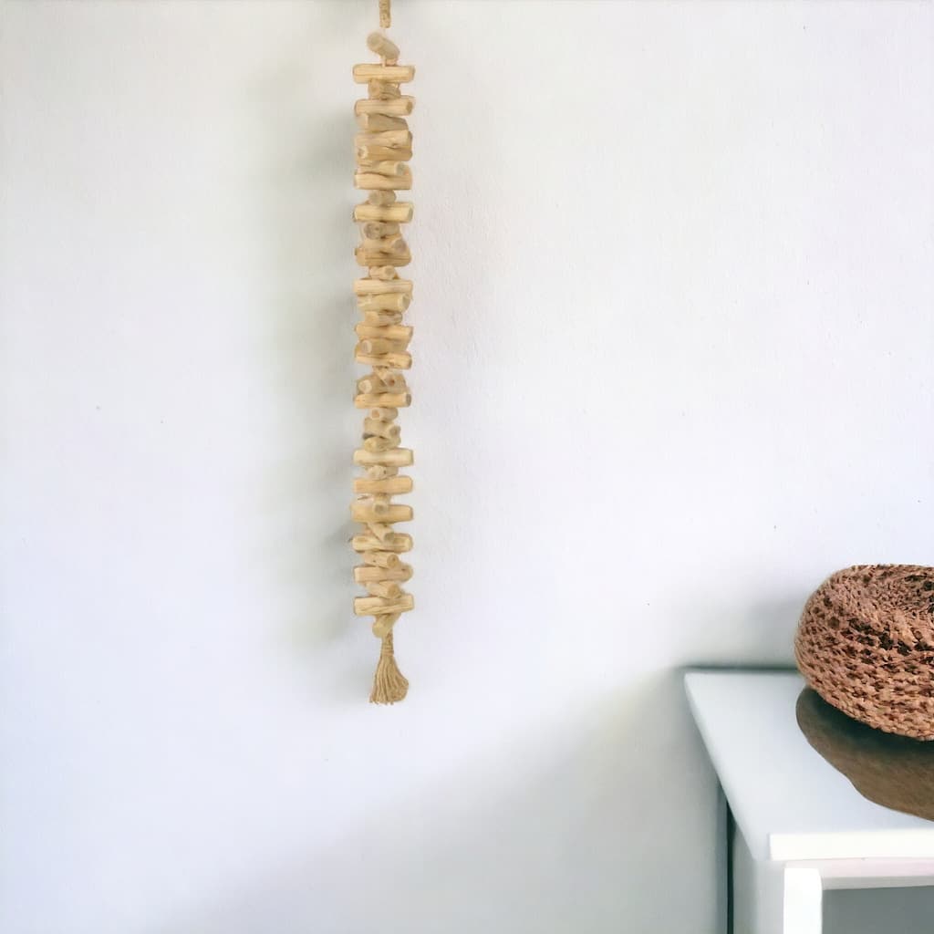 Wistan Hanging Wood Bar Tassel Decor - Small