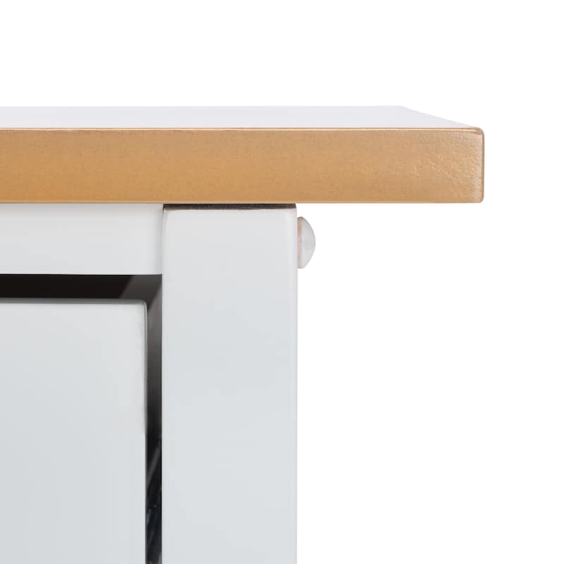 SAFAVIEH Cohyn 1-Drawer 2-Shelf Kitchen Bar Cart with Wheels - 39" W x 17.7" L x 36.2" H