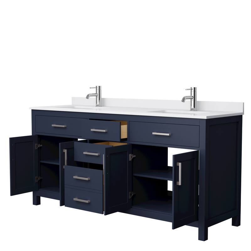 Beckett 72-inch Double Vanity with Cultured Marble Top