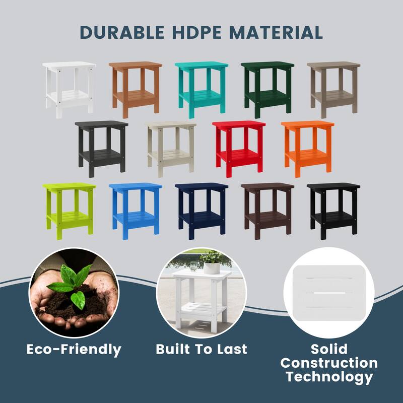 Brighton Outdoor Poly Two Shelf Side Table