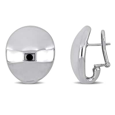 Miadora 21mm Oval Stud Earrings in 14K White Gold