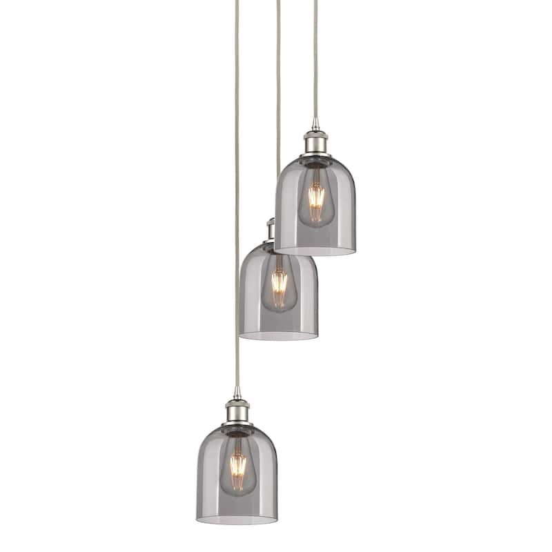 Innovations Lighting 113B-3P-30-12 Bella Pendant Bella 3 Light 12" - Polished Nickel / Light Smoke