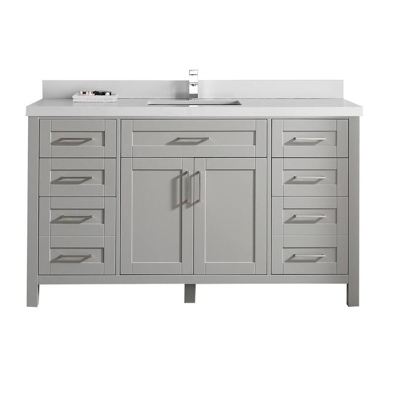 Willow Collections 60 in. W x 22 in. D Chicago Single Bowl Sink Bathroom Vanity with Countertop
