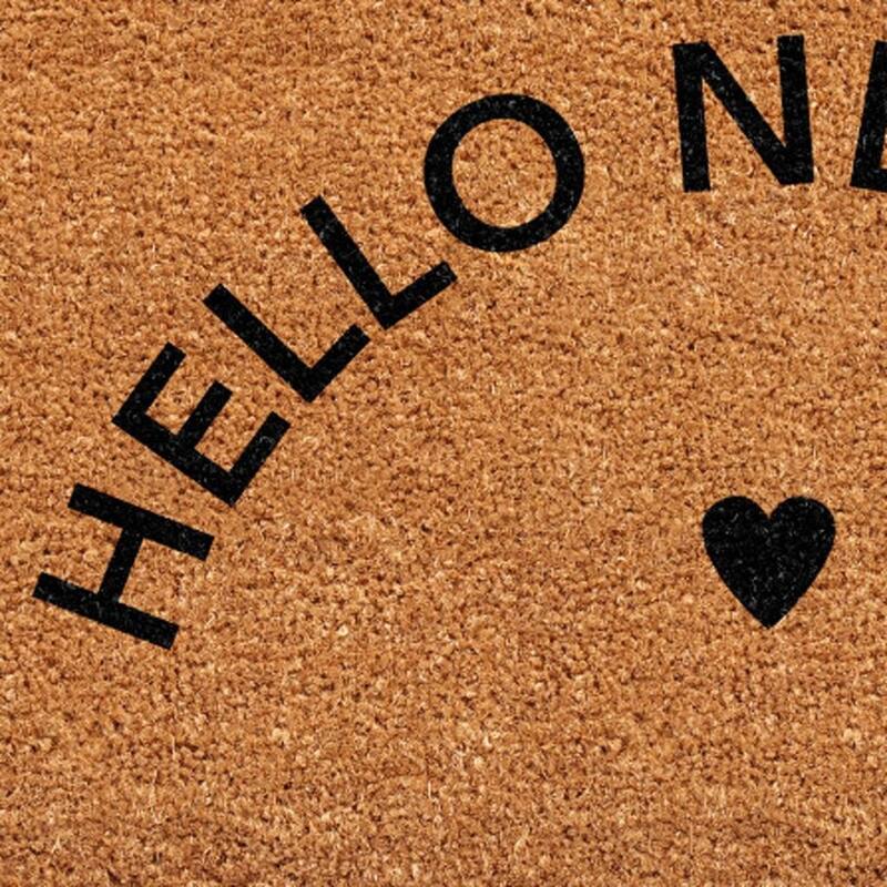 HomeRoots 24" X 36" Brown And Black Hello New Day Outdoor Coir Door Mat - 24.00' X '36.00