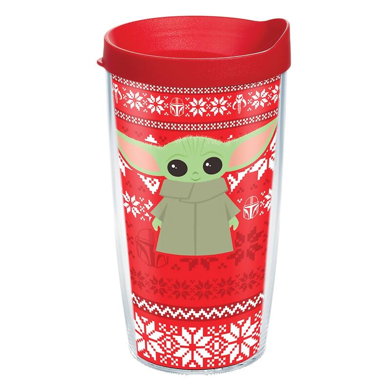 Tervis Star Wars The Mandalorian Christmas Holiday Sweater Made in USA Double Walled Insulated Travel Tumbler, Classic - 16oz