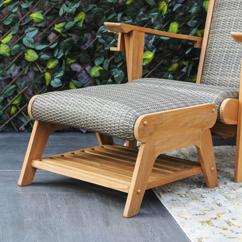 Cambridge Casual Auburn Upholstered Teak Outdoor Ottoman