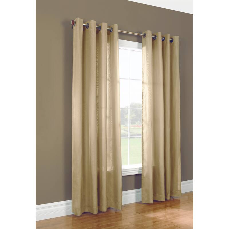 ThermaVoile Rhapsody Lined Grommet SIngle Curtain Panel and Ascot Valance