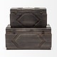 preview thumbnail 4 of 7, Cassia Set of Two Dark Stained Wooden Boxes - 21L x 11W x 10H; 16L x 10W x 8H