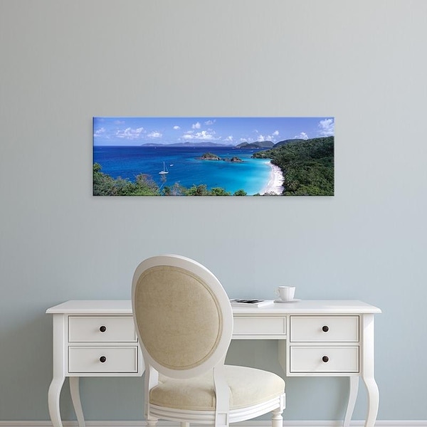 Easy Art Prints Panoramic Images's 'High angle view of Trunk Bay, St. John, US Virgin Islands, West Indies' Canvas Art