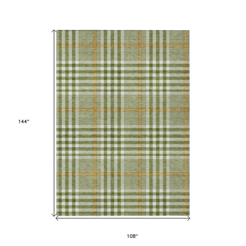 HomeRoots Plaid Transitional Rectangle Outdoor Rug