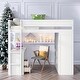 preview thumbnail 20 of 35, Wood Full Loft Bed with Wardrobes and 2-Drawer Desk with Cabinet, Gray White