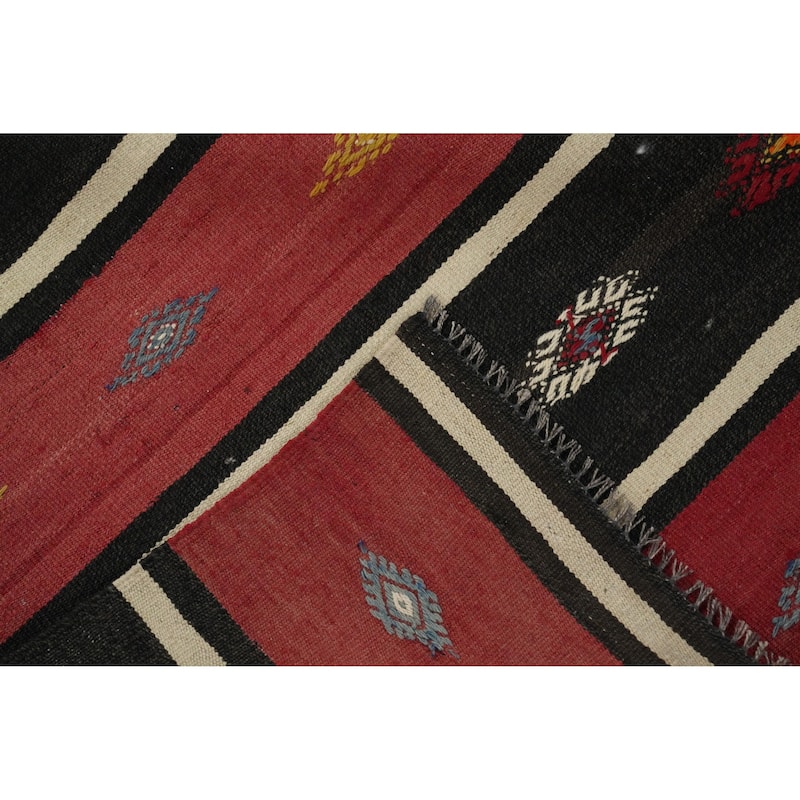 Hand Woven Oriental 100% Wool Carpet Southwestern Tribal Multi-Colored Kilim Area Rug - 7' 11'' X 5' 5''