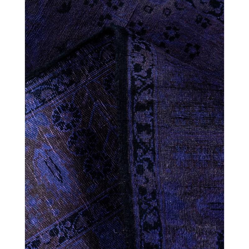 Fine Vibrance, One-of-a-Kind Hand-Knotted Runner Rug - Purple, 3' 0" x 14' 9" - 3' 0" x 14' 9"