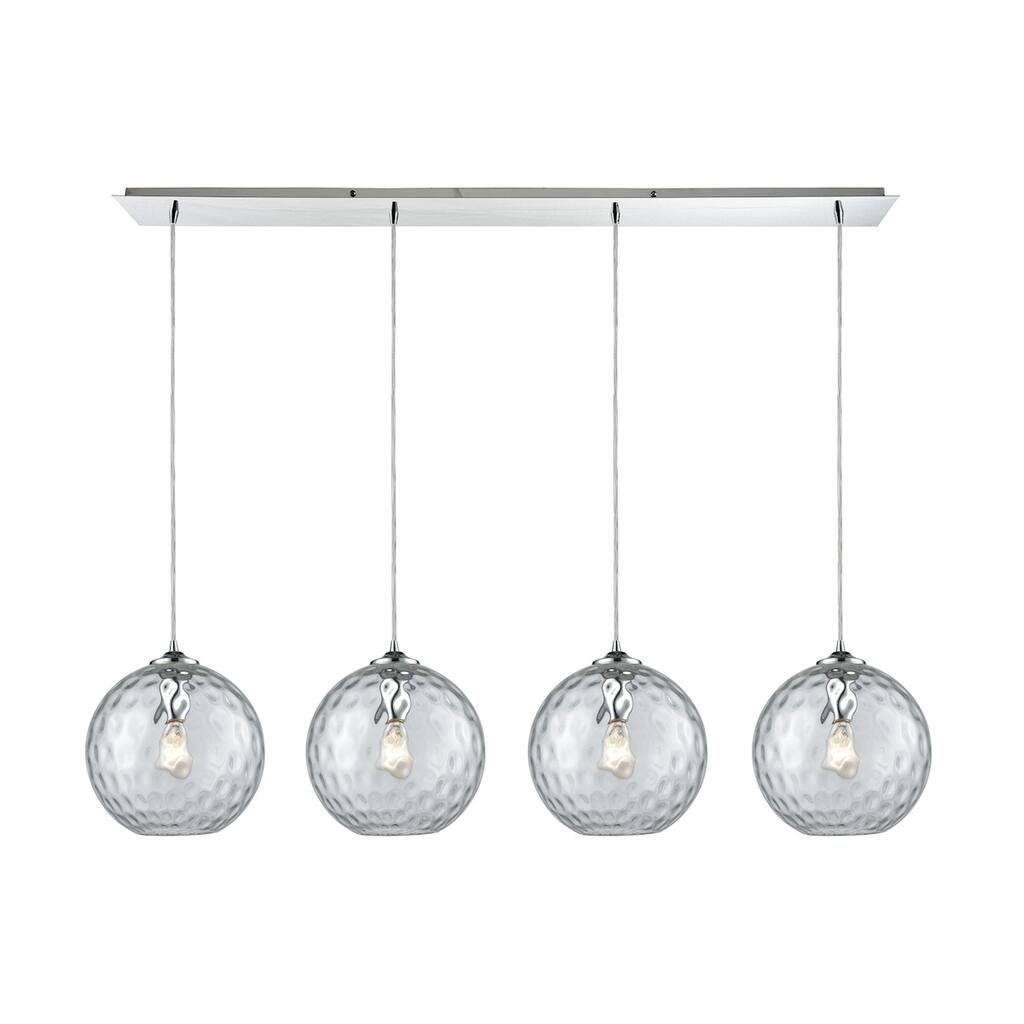 Elk Home Watersphere Chrome With Hammered Glass 4 Light Pendant