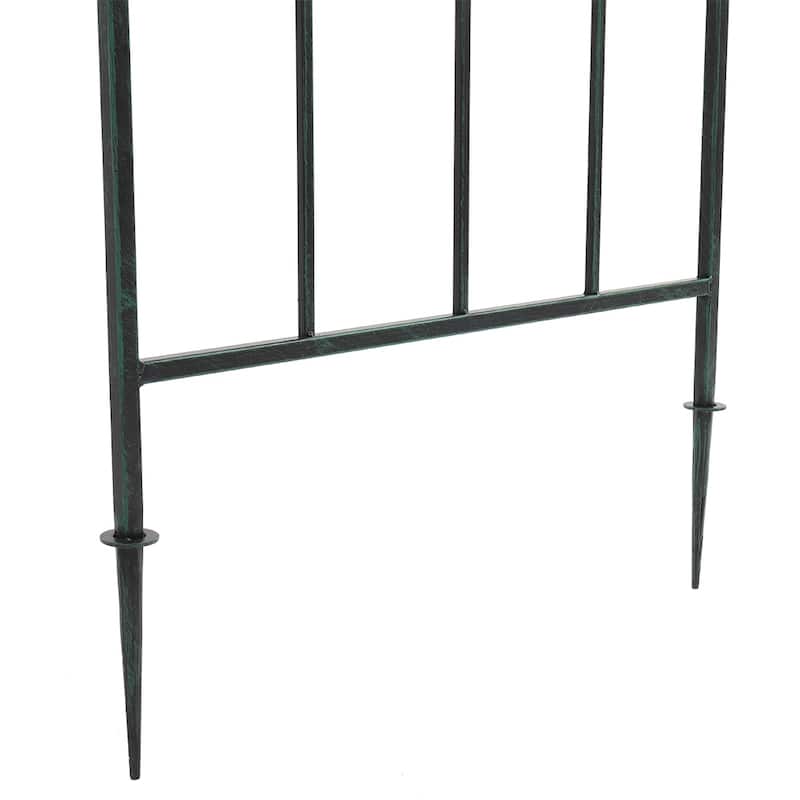 Arc Roof Wrought Iron Arch Plant Climbing Frame - Dark Green