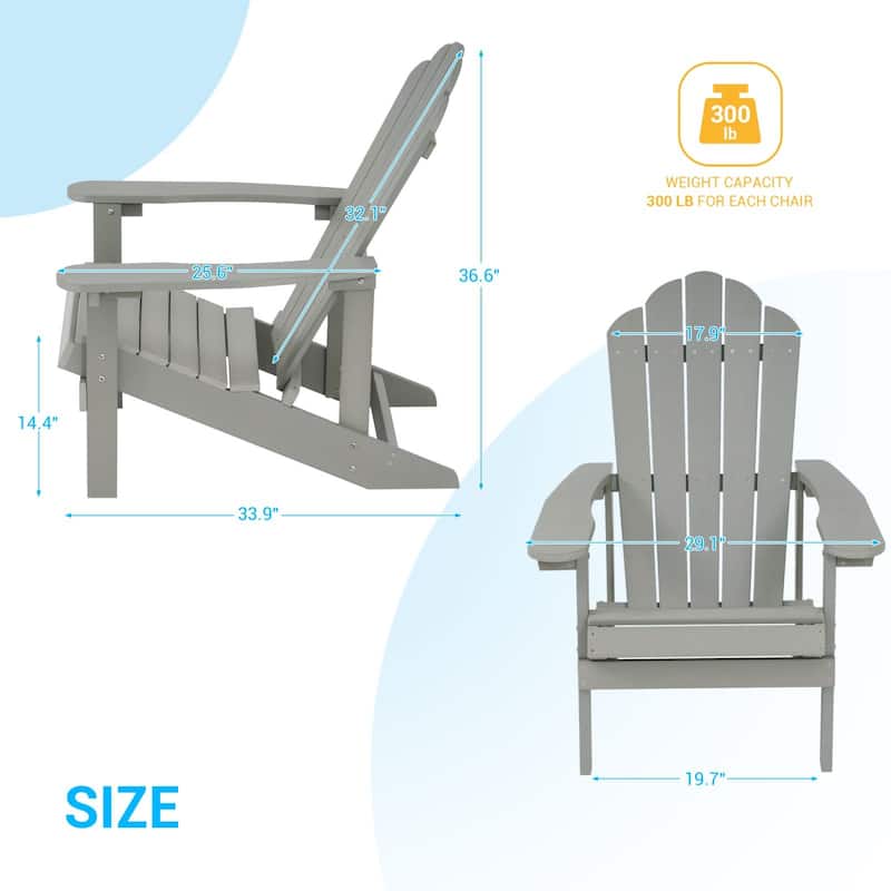 BONOSUKI Patio Adirondack Chairs Weather-resistant(Set of 2)