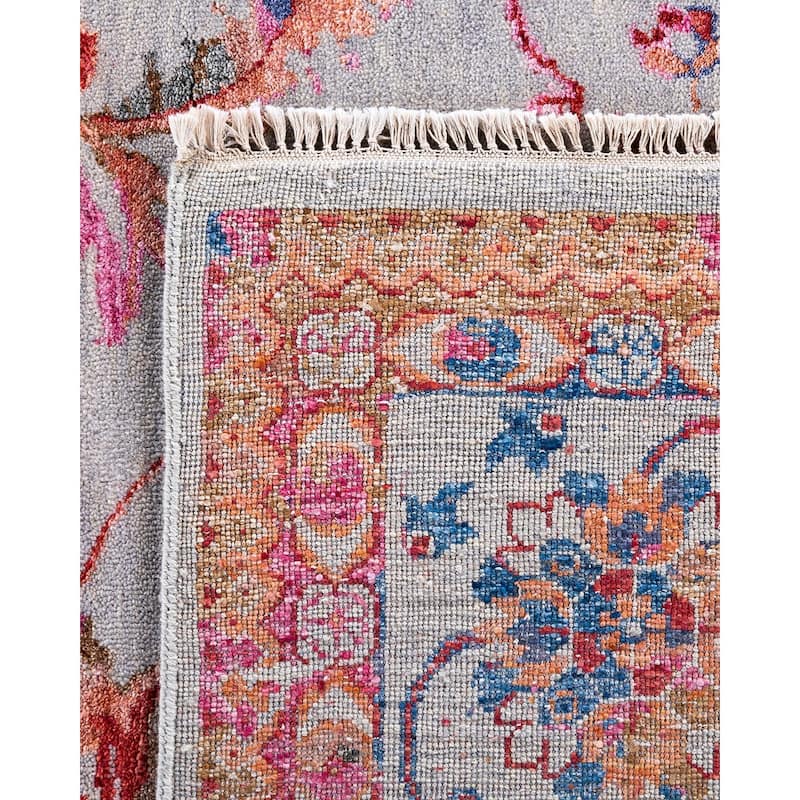 Ikat One-of-a-Kind Hand-Knotted Area Rug, Gray - 9' 3" x 12' 4"