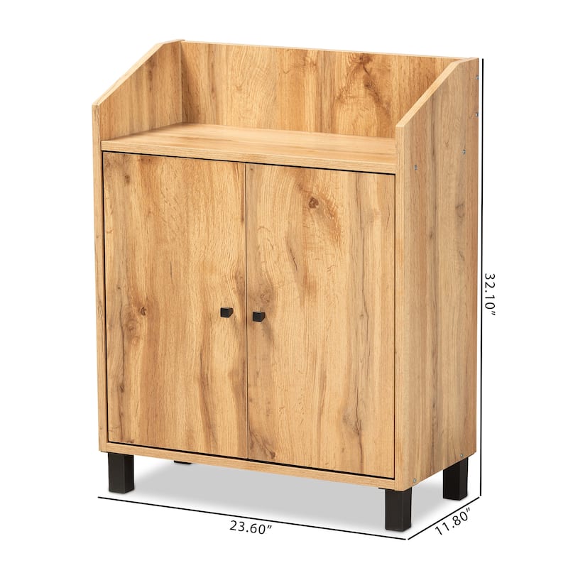Rossin Modern 2-Door Entryway Shoe Storage Cabinet with Top Shelf