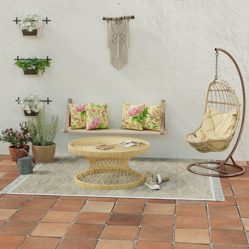17" x 17" Outdoor Throw Pillow - Set of 2 - 17'' L x 17'' W x 5'' H - Sky Camellia