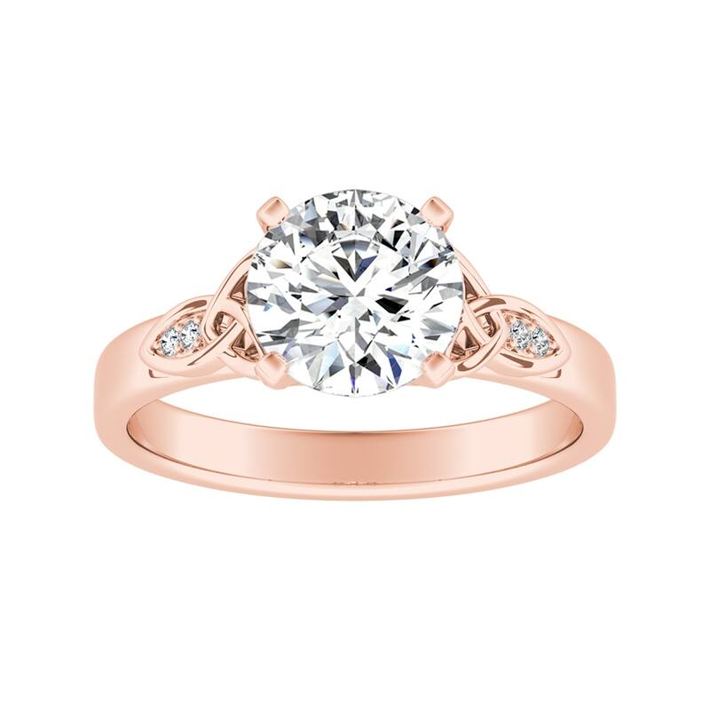 Auriya 14k Gold Modern 1 1/2ct Round Moissanite Engagement Ring - Rose - 7.5