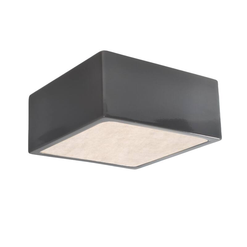 Justice Design Group Short Square LED Flush-Mount - Gloss Gray