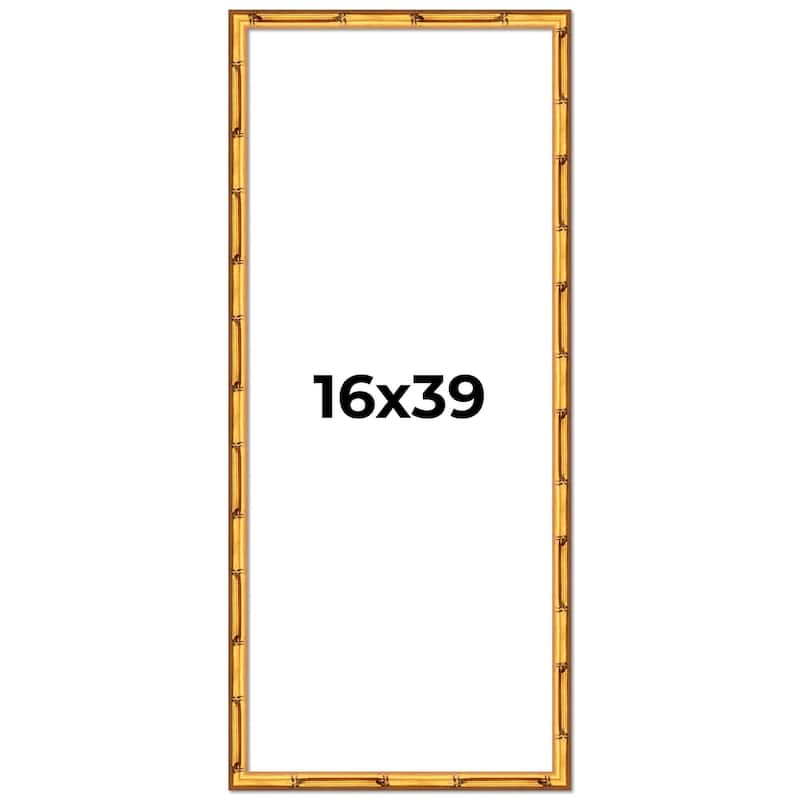 16x39 Frame Gold Bamboo Picture Frame Modern Photo Frame Includes UV Acrylic Shatter Guard Front Acid Free Foam Backing Board