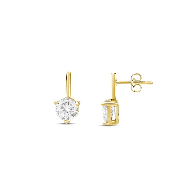 SHYMI Round Shape Bar Drop Earrings - Gold