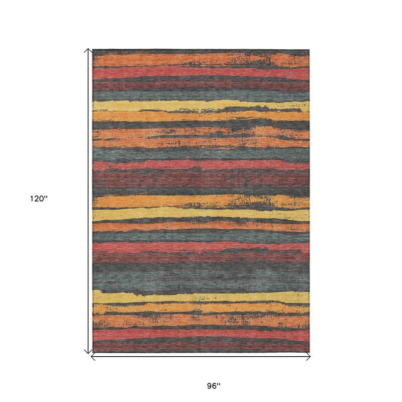 HomeRoots Striped Transitional Rectangle Outdoor Rug