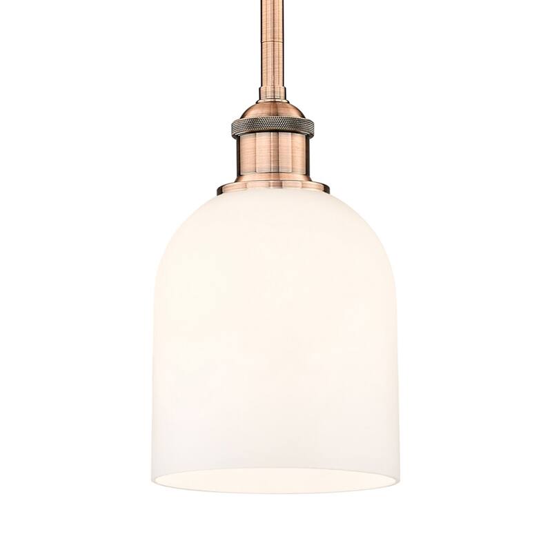 Innovations Lighting 616-1S 9 6 Bella Pendant Bella 6" Wide Mini - Antique Copper / Glossy White