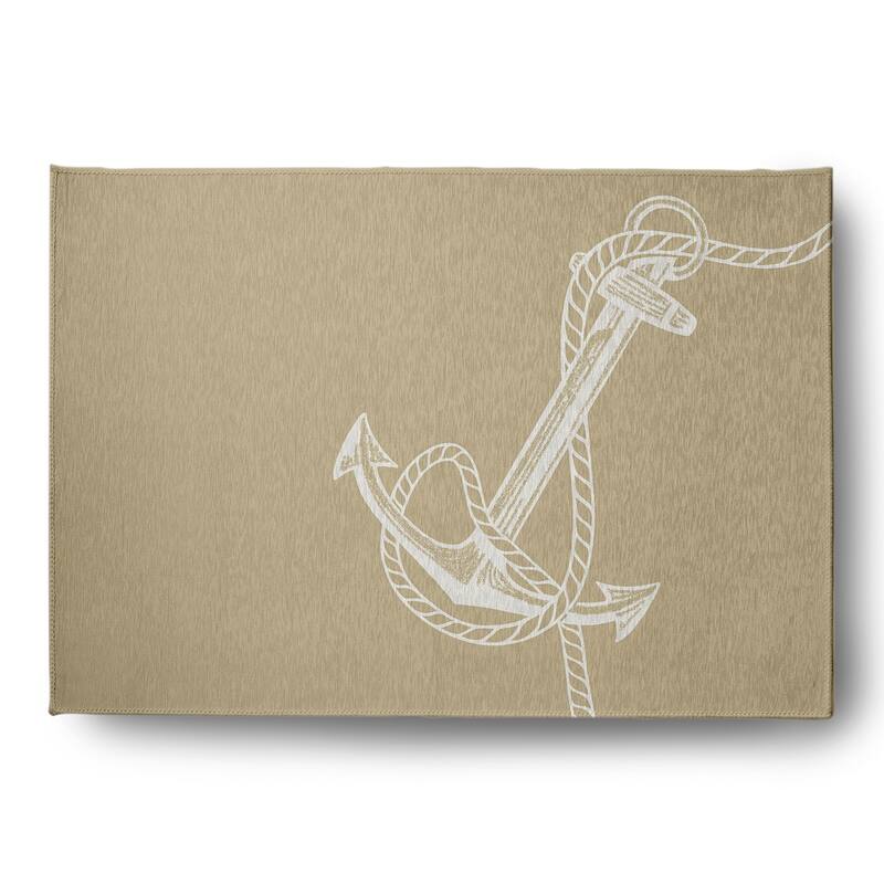 Anchored Nautical Chenille Rug - Taupe - 5' x 7'