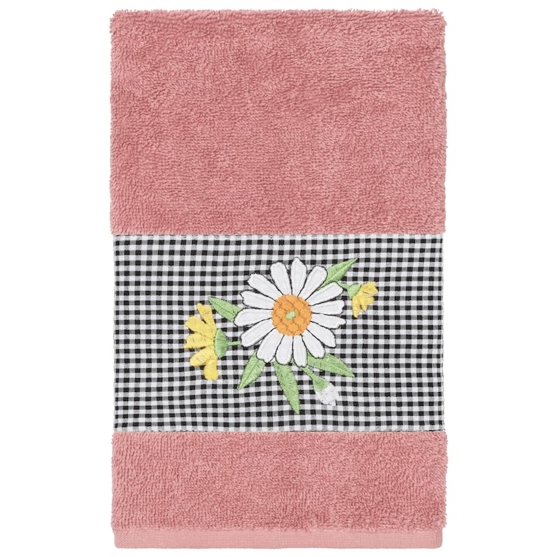 Authentic Hotel and Spa 100% Turkish Cotton Daisy 3PC Embellished Towel Set