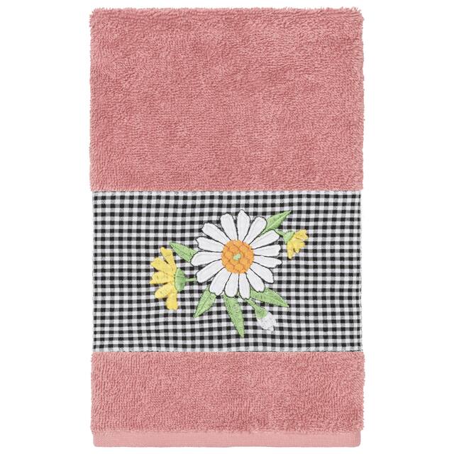 Authentic Hotel and Spa 100% Turkish Cotton Daisy 3PC Embellished Towel Set