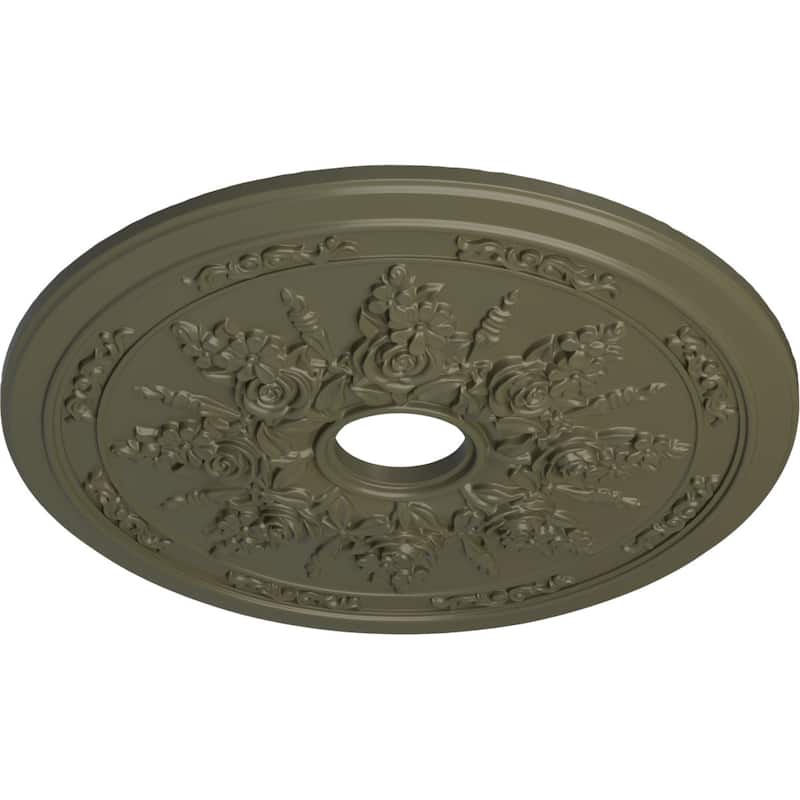 23 5/8"OD x 4"ID x 1 1/2"P Rose and Ribbon Ceiling Medallion