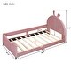 preview thumbnail 4 of 9, Twin Size Upholstered Daybed with Rabbit Ear Shaped Headboard, Velvet Platform Bed Frame for Girls-No Box Spring Required, Pink