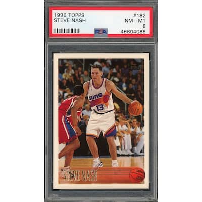 Steve Nash 1996 Topps Basketball Rookie Card RC #182 Graded PSA 8 - 8'6" x 11'6"