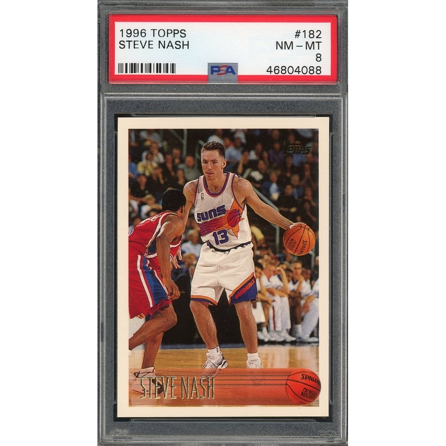 Steve Nash 1996 Topps Basketball Rookie Card RC #182 Graded PSA 8 - 8'6" x 11'6"