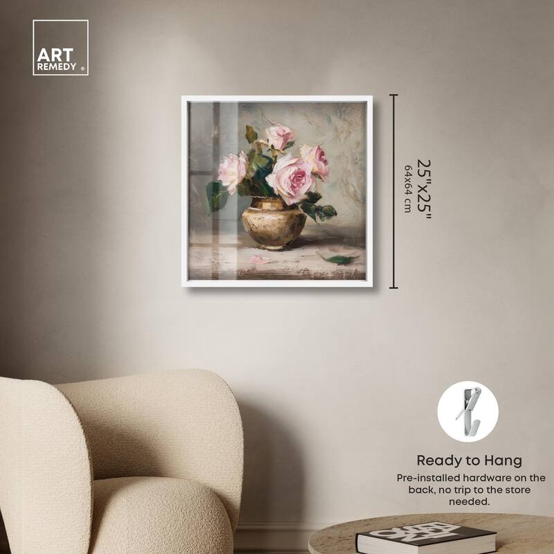 Pink Petals and Brass Shadowbox by Art Remedy