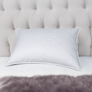 Jacquard 500 Thread Count Natural Down and Feather Pillow - White