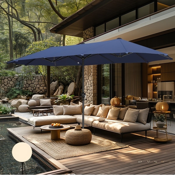 MAISON ARTS 13ft Double -Sided Patio Umbrella Extra Large