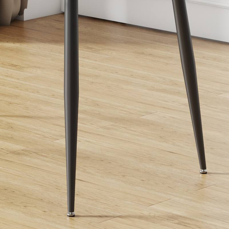 Modern Rectangular Glass Dining Table, Suitable For 4-6 People, Equipped With Tempered Glass Tabletop And Metal Legs