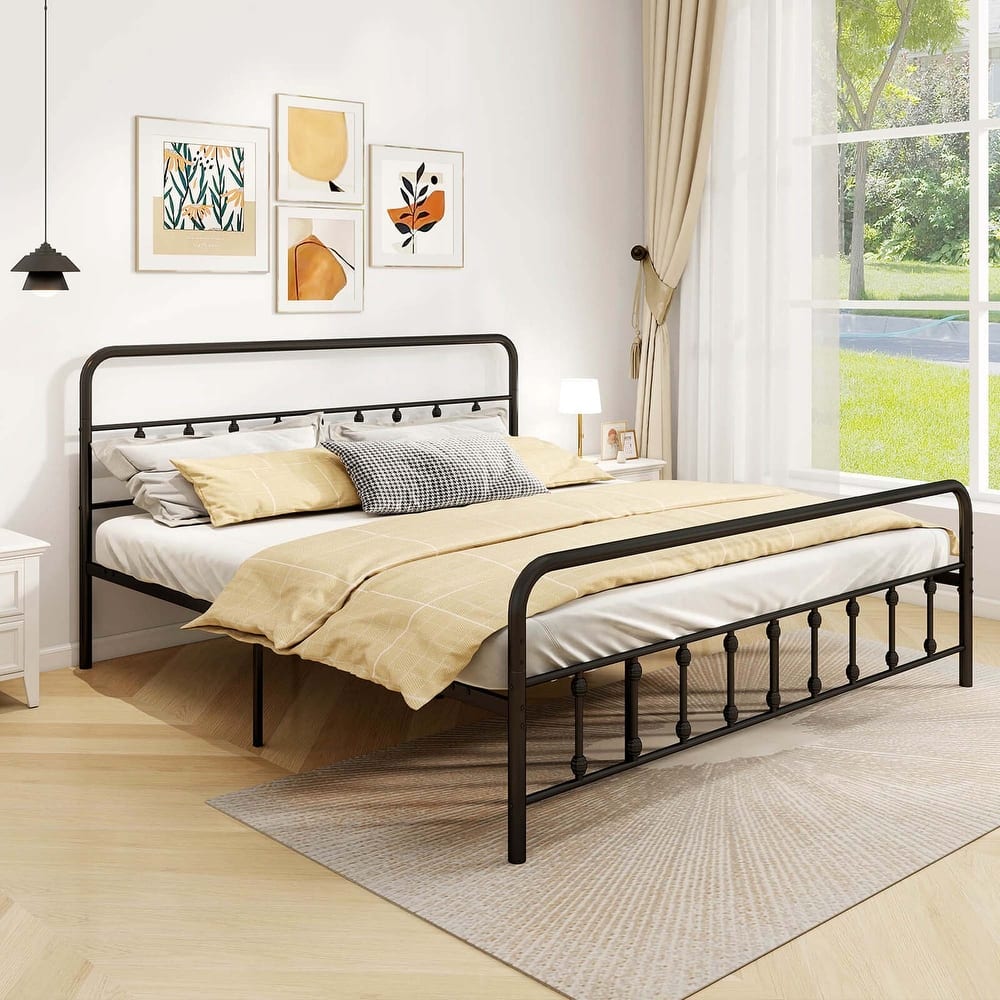 Costway Full/Queen/King Size Bed Frame with Headboard Under Bed