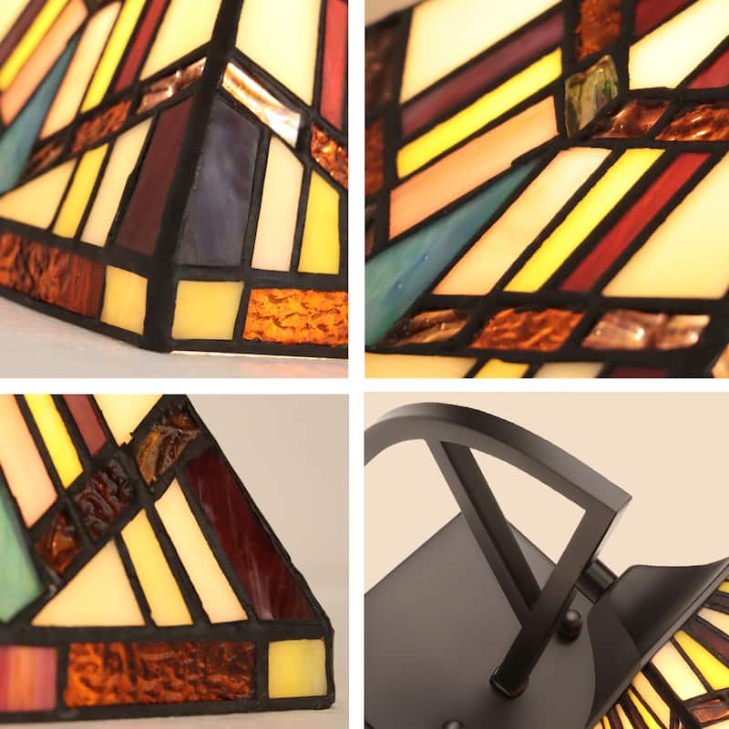 Tiffany-Style 1-Light Mission Wall Sconce 6" Shade