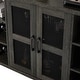 preview thumbnail 27 of 26, Hazelnut Brown Wine Bar Cabinet with Racks & Stemware Holder