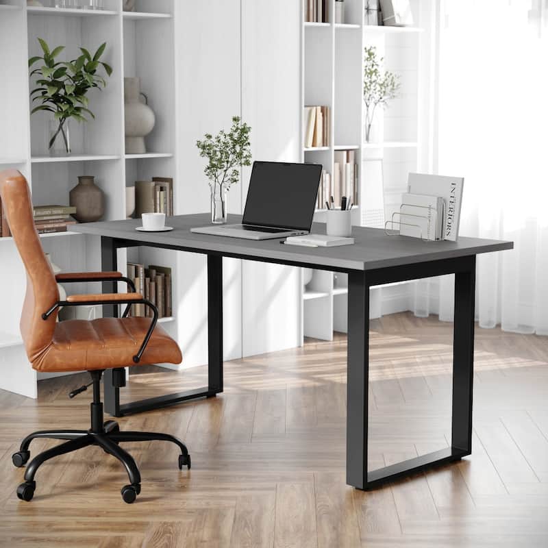 Commercial Conference Table with Laminate Top and U-Frame Base - Gray Oak
