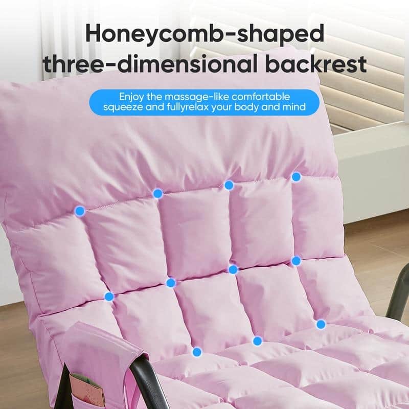 Mixoy Adjustable Widen Rocking Chair,Modern Lounge Nursery with Iron Frame