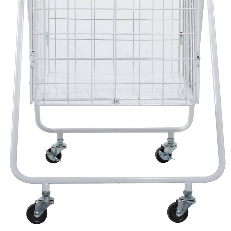 White Metal Farmhouse Storage Cart 32 x 16 x 23 - 16 x 23 x 32